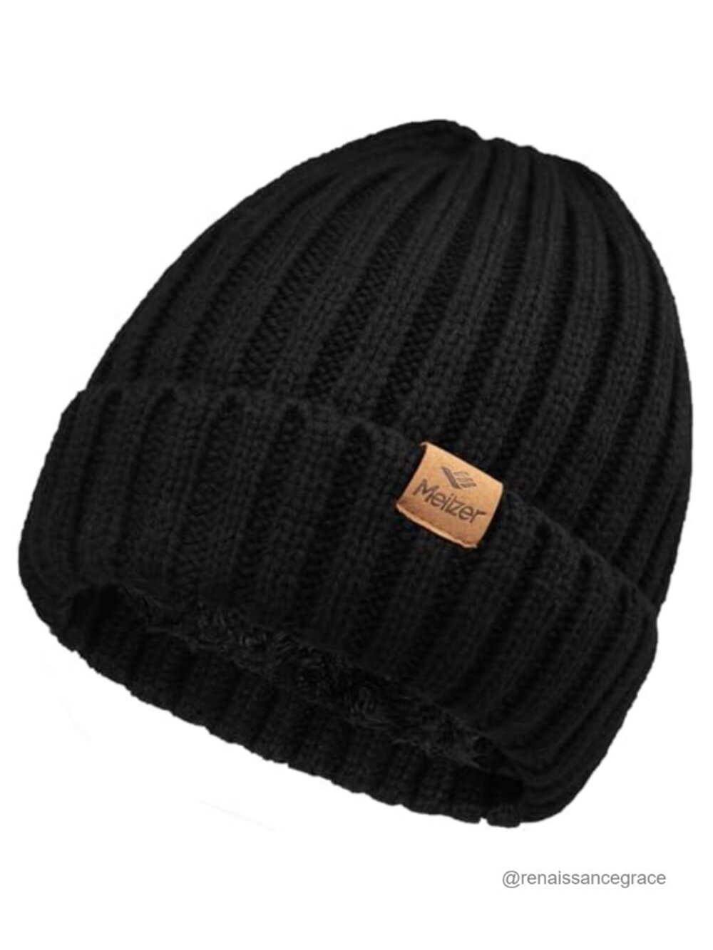 Double-Layered Knit Beanie Winter Hat for Men Women